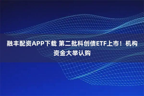 融丰配资APP下载 第二批科创债ETF上市！机构资金大举认购